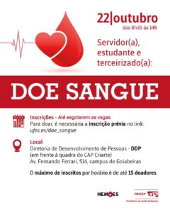 Ação de doação de sangue mobiliza a comunidade universitária na Semana do Servidor